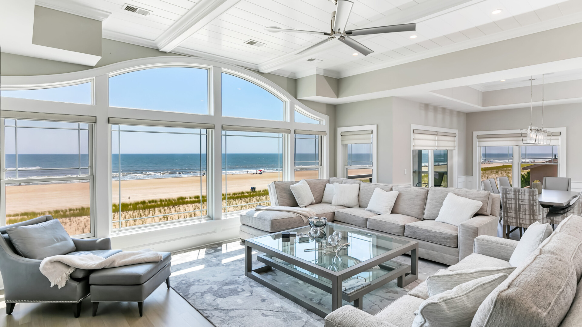 Elegant great room boasting bay windows and overlooking the ocean, Long Beach Island NJ