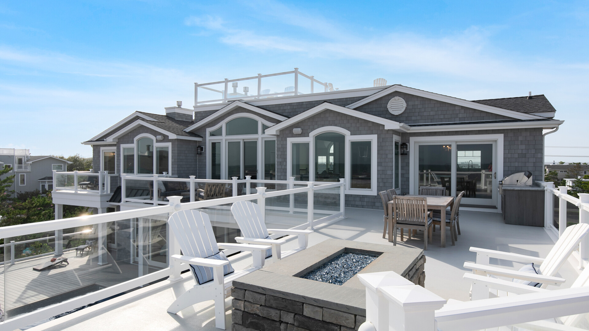 Luxury beach estate boasting a roof deck perfect for sunset viewing, Long Beach Island NJ